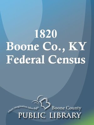 cover image of 1820 Boone Co., KY Federal Census